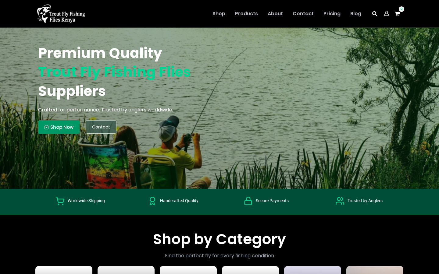 Elburgon Flies Supply website homepage designed and developed by ACSIUS